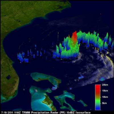 NASA satellites confirm Tropical Storm Bret's heaviest rains on the eastern side NASA satellites confirm Tropical Storm Bret's heaviest rains on the eastern side