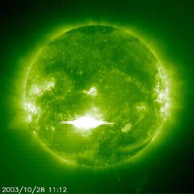 end of the world october 28,2003 - the most powerful solar flare ever measure