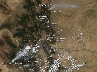 NASA satellites see wildfires across Colorado NASA satellites see wildfires across Colorado