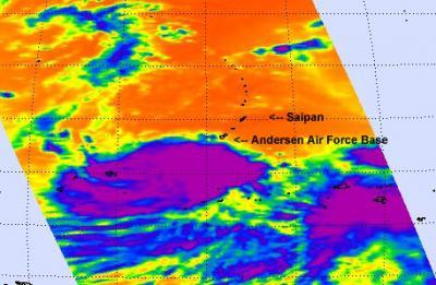 NASA sees dramatic temperatures around Tropical Depression 11W NASA sees dramatic temperatures around Tropical Depression 11W