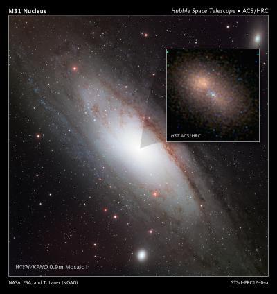 Hubble zooms in on double nucleus in Andromeda galaxy Hubble zooms in on double nucleus in Andromeda galaxy