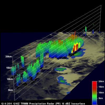 NASA's TRMM satellite sees the power in Tropical Storm Alenga NASA's TRMM satellite sees the power in Tropical Storm Alenga