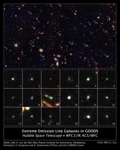 Hubble observes 69 young dwarf galaxies bursting with stars
