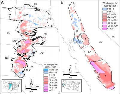 Groundwater depletion in semiarid regions of Texas and California threatens US food security