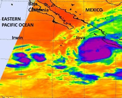 Spotty, strong convection seen in NASA imagery helps Irwin regain tropical storm status Spotty, strong convection seen in NASA imagery helps Irwin regain tropical storm status
